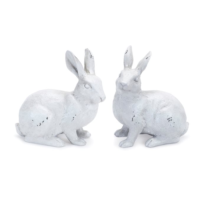 Distressed Garden Rabbit Figurine (Set of 2) Thumbnail