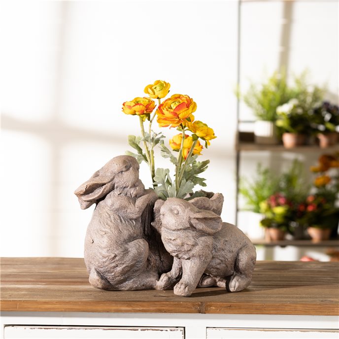 Stone Garden Rabbit Planter 14.5"L Thumbnail