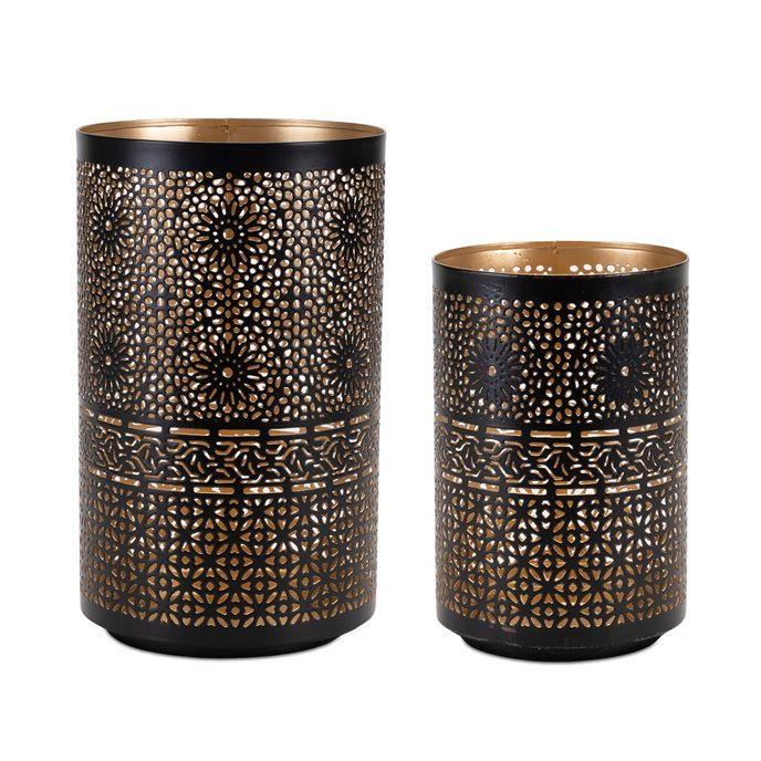 Mandala Punched Metal Candle Holder (Set of 2) Thumbnail