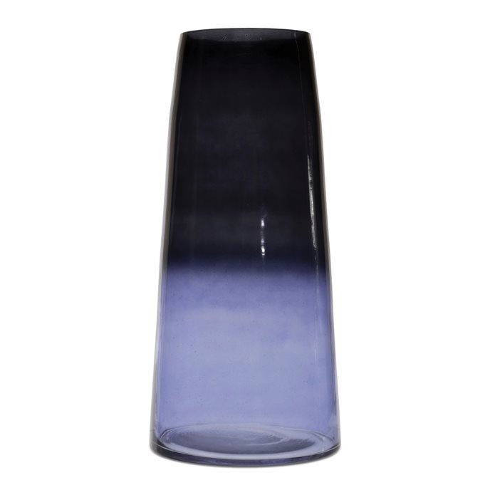 Blue Soda Lime Glass Vase 12.5"H Thumbnail