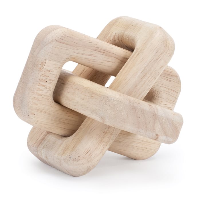 Oak Wood Square Link Decor (Set of 3) Thumbnail