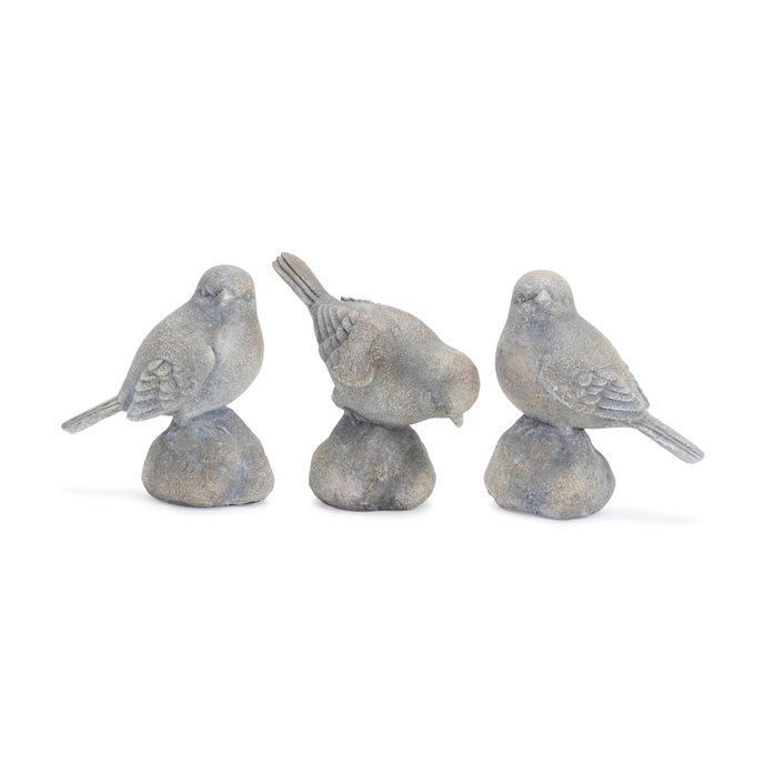 Perched Bird on Rock Figurine (Set of 6) Thumbnail