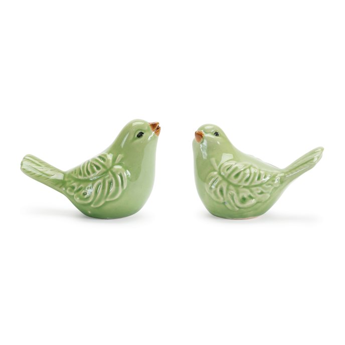 Ceramic Bird Figurine with Leaf Wing (Set of 8) Thumbnail