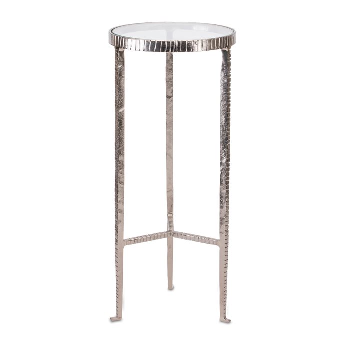 Iron Accent Table with Glass Top 24"H Thumbnail