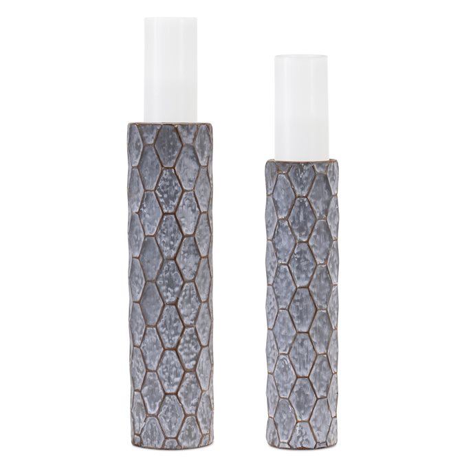 Honeycomb Metal Candle Holder (Set of 2) Thumbnail