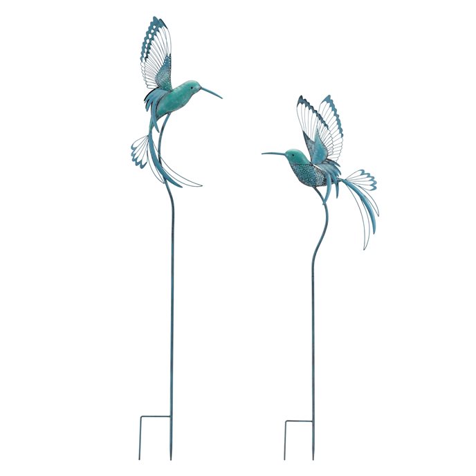 Iron Metal Hummingbird Garden Stake (Set of 2) Thumbnail