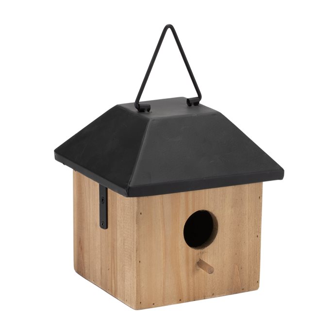 Wooden Birdhouse with Metal Roof 7.7"H Thumbnail