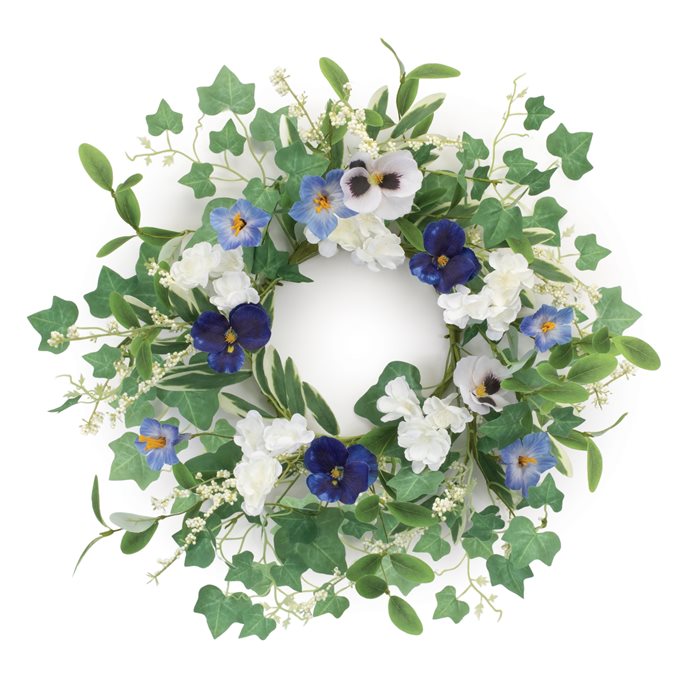 Mixed Petunia Pansy Candle Ring 16"D Thumbnail