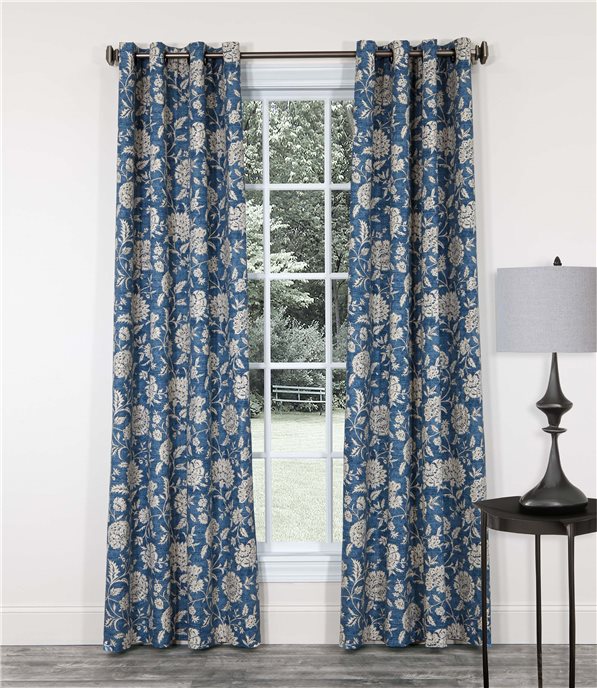 Vintage Indigo 96x84 (Pair) Grommet Top Curtains Thumbnail