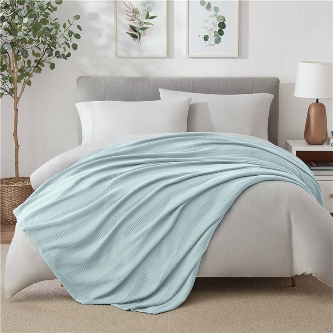 Vellux Cotton King Light Blue Blanket Thumbnail