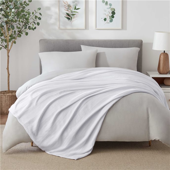 Vellux Cotton King White Blanket Thumbnail