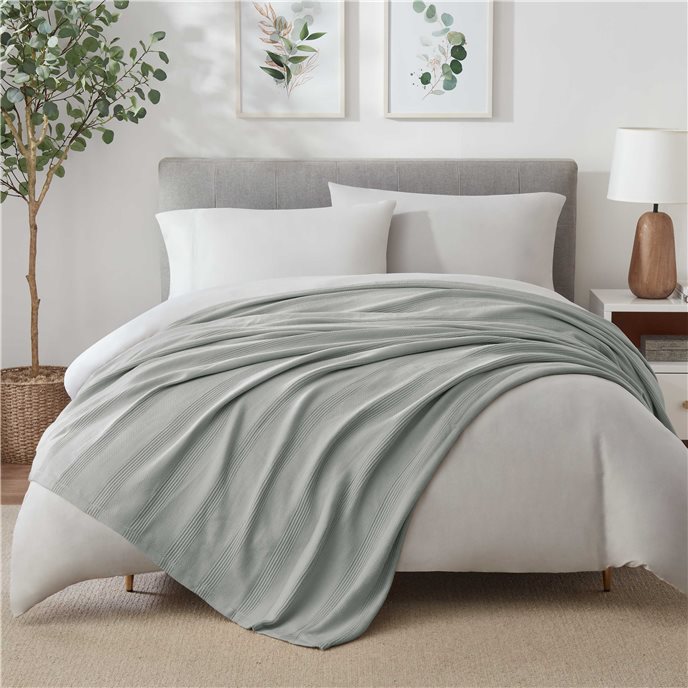 Vellux Cotton Queen Gray Blanket Thumbnail