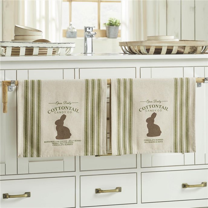 Bunny Hop Cottontail Candy Co Tea Towel Set of 2 16x28 Thumbnail