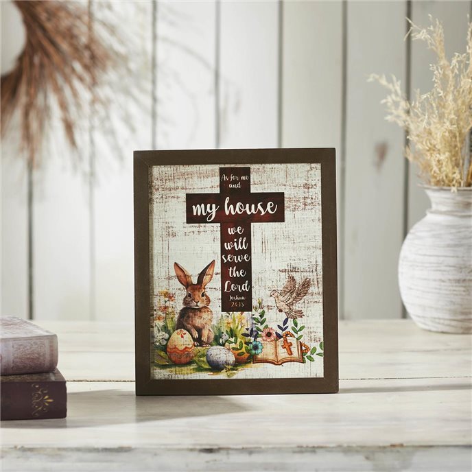 Bunny Hop Joshua 24:15 Cross MDF Wall Sign 12x10x0.5 Thumbnail