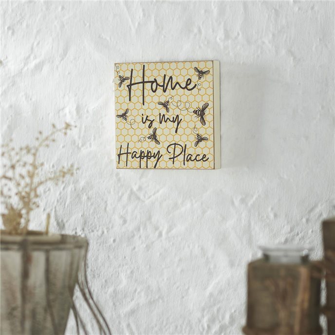 Buzzy Bees Home Is My Happy Place MDF Block Sign 6x6x1 Thumbnail