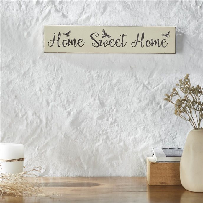 Buzzy Bees Home Sweet Home Antique White MDF Wall Sign 3x14x0.75 Thumbnail