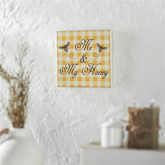 Buzzy Bees Me &amp; My Honey MDF Block Sign 8x8x1 Thumbnail