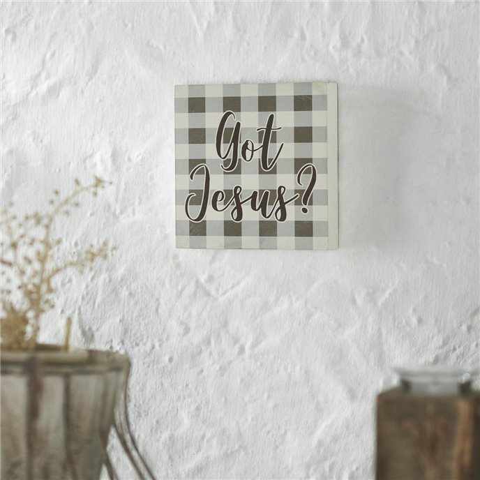 Celebrate Grace Got Jesus Grey Check MDF Block Sign 6x6x1 Thumbnail