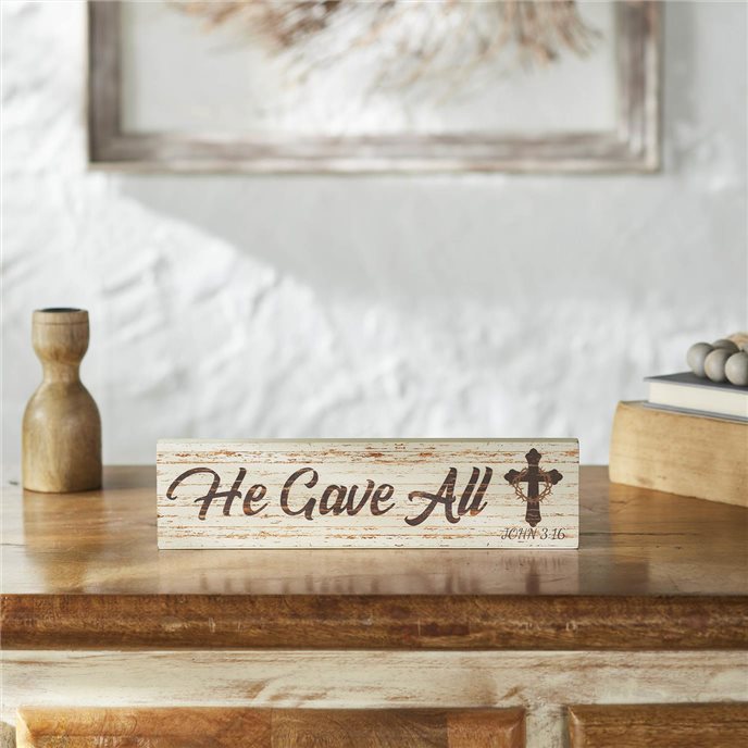 Celebrate Grace He Gave All w/ Crown Of Thorn On Cross MDF Wall Sign 2.75x11x0.75 Thumbnail