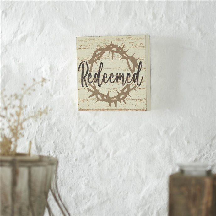 Celebrate Grace Redeemed w/ Crown Of Thorn MDF Block Sign 6x6x1 Thumbnail