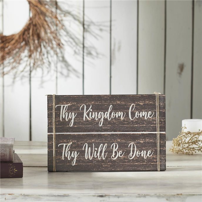 Celebrate Grace Thy Kingdom Come Distressed Grey MDF Wall Sign 9x14x1 Thumbnail