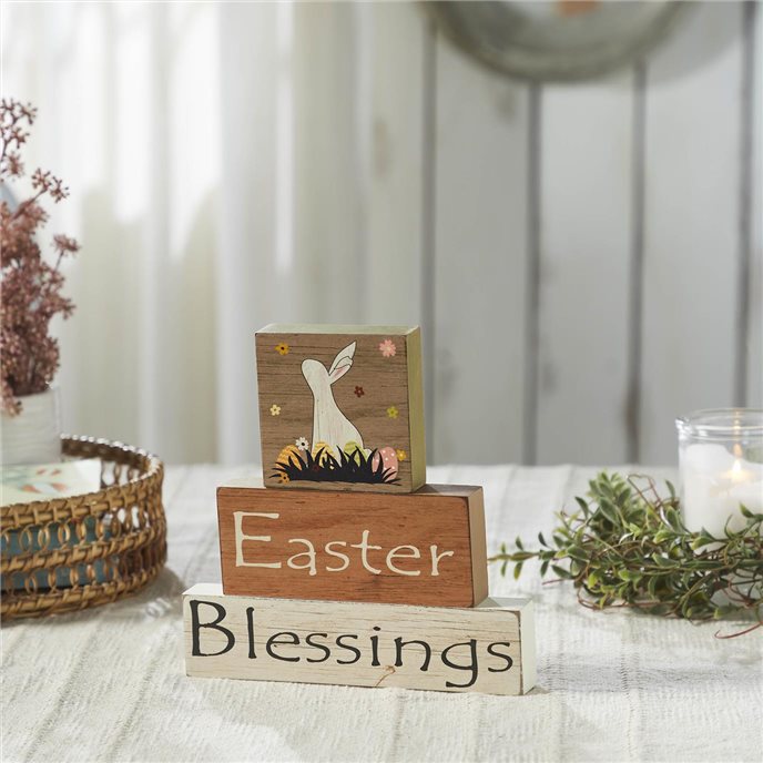 Spring In Bloom Easter Blessings MDF Block Sign Set of 3 Sizes Thumbnail