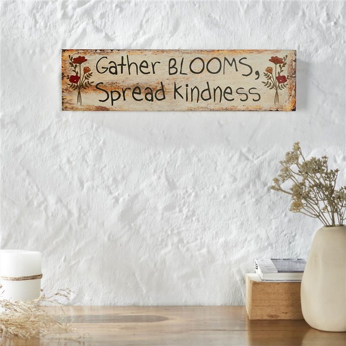 Spring In Bloom Gather Blooms, Spread Kindness MDF Wall Sign 4x15x0.75 Thumbnail