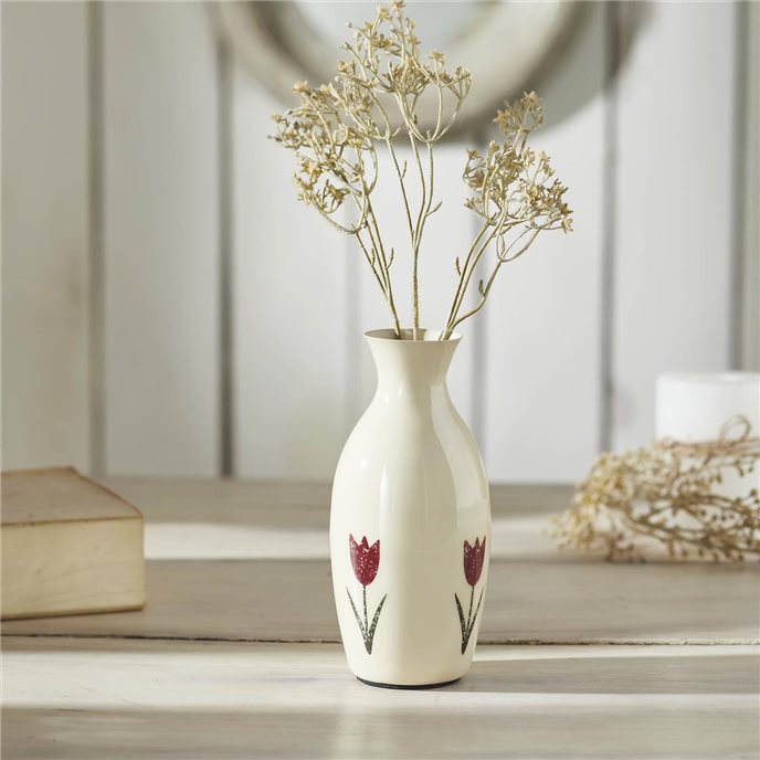 Spring In Bloom Metal Tulip Motif Flower Vase 7x3.25x3.25 Thumbnail