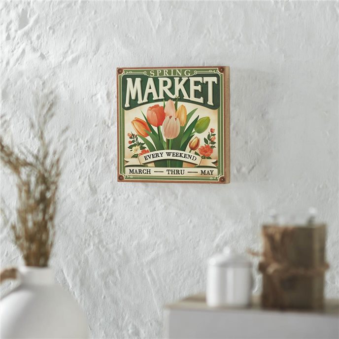 Spring In Bloom Spring Market Flowers Sale MDF Block Sign 8x8x1 Thumbnail