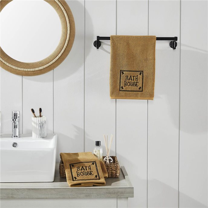 Bath House Prim Stars Tan Hand Towel Set of 2 16x26 Thumbnail