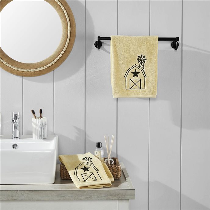 Black Barn w/ Mill Creme Hand Towel Set of 2 16x26 Thumbnail