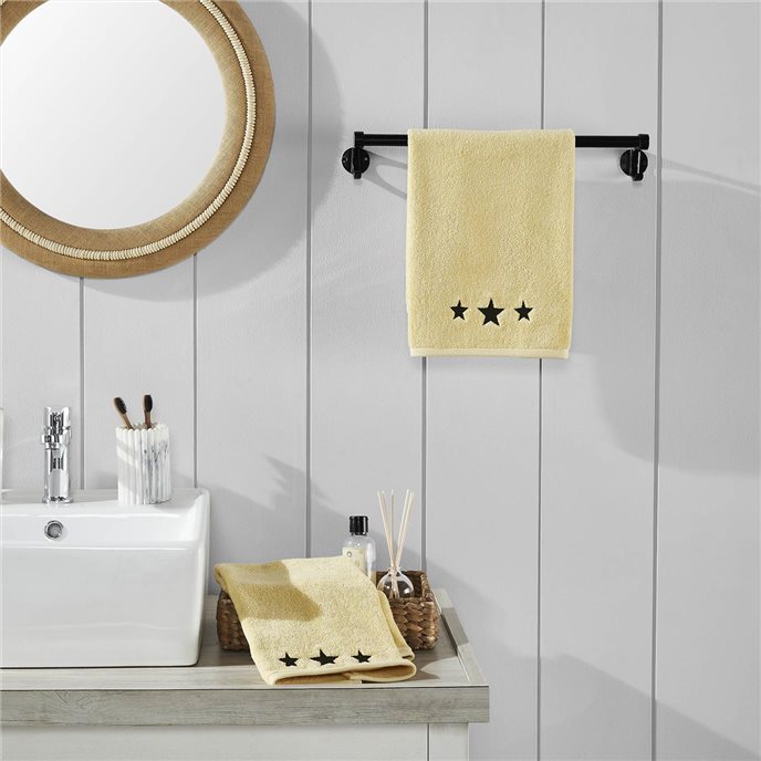 Black Stars Creme Hand Towel Set of 2 16x26 Thumbnail