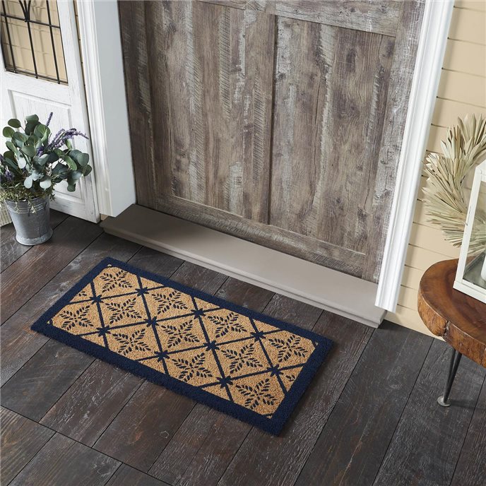 Charleston Mosaic Blue Coir Rug Rect 17x36 Thumbnail