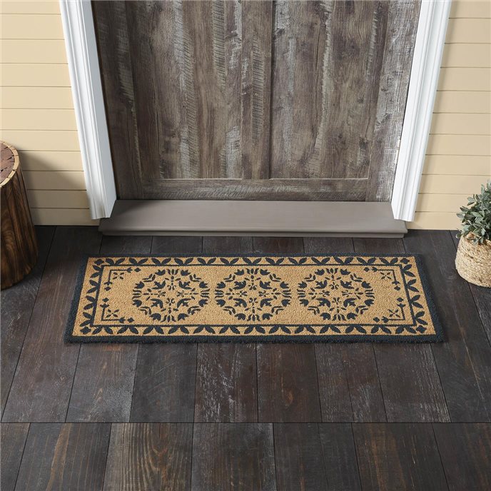 Charleston Mosaic Charcoal Coir Rug Rect 17x48 Thumbnail