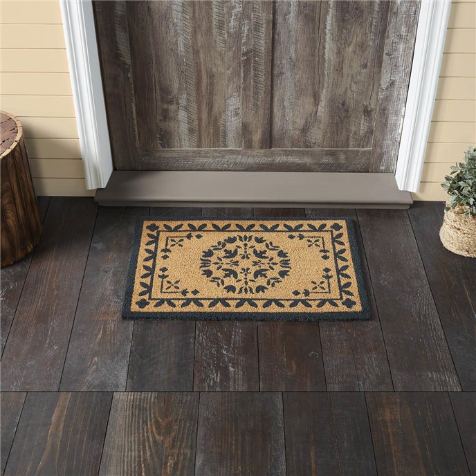 Charleston Mosaic Charcoal Coir Rug Rect 20x30 Thumbnail