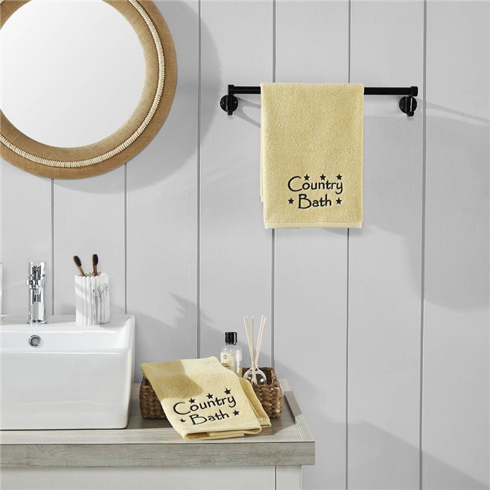 Navy Country Bath Stars Creme Hand Towel Set of 2 16x26 Thumbnail