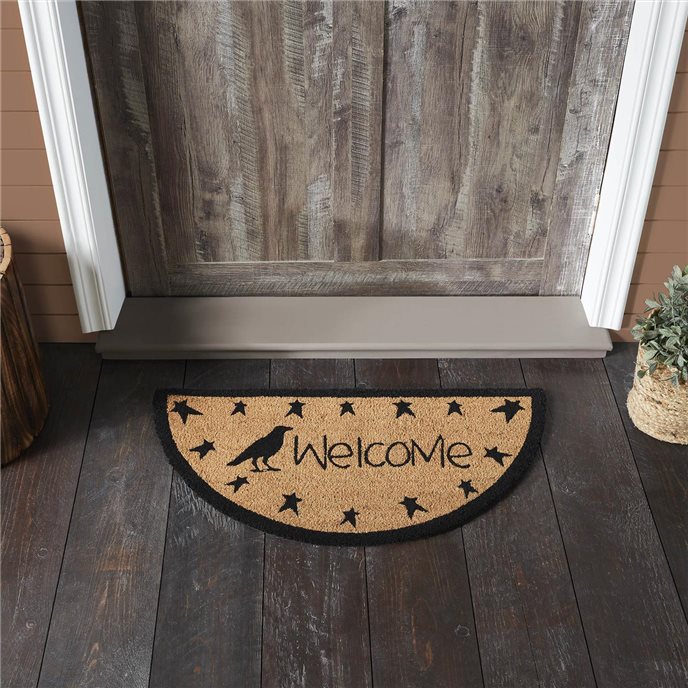 Raven Stars Coir Welcome Rug Half Circle 16.5x33 Thumbnail