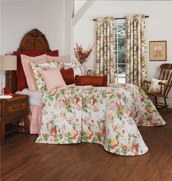 Cottage Rose Twin Size Bedspread Thumbnail