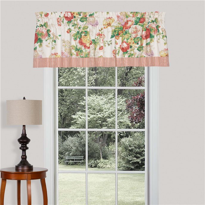 Cottage Rose Tailored Valance with Band Thumbnail