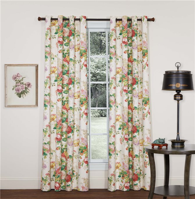 Cottage Rose Grommet Top Curtains Thumbnail